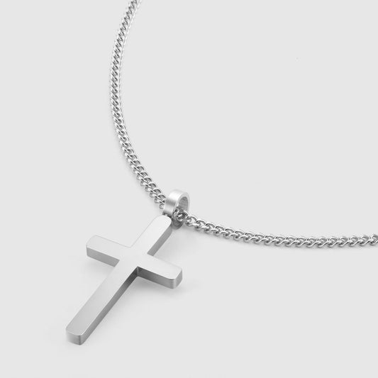 Klassische Kette mit Kreuz und Panzerkette