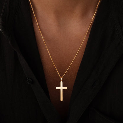 Klassische Kette mit Kreuz und Panzerkette